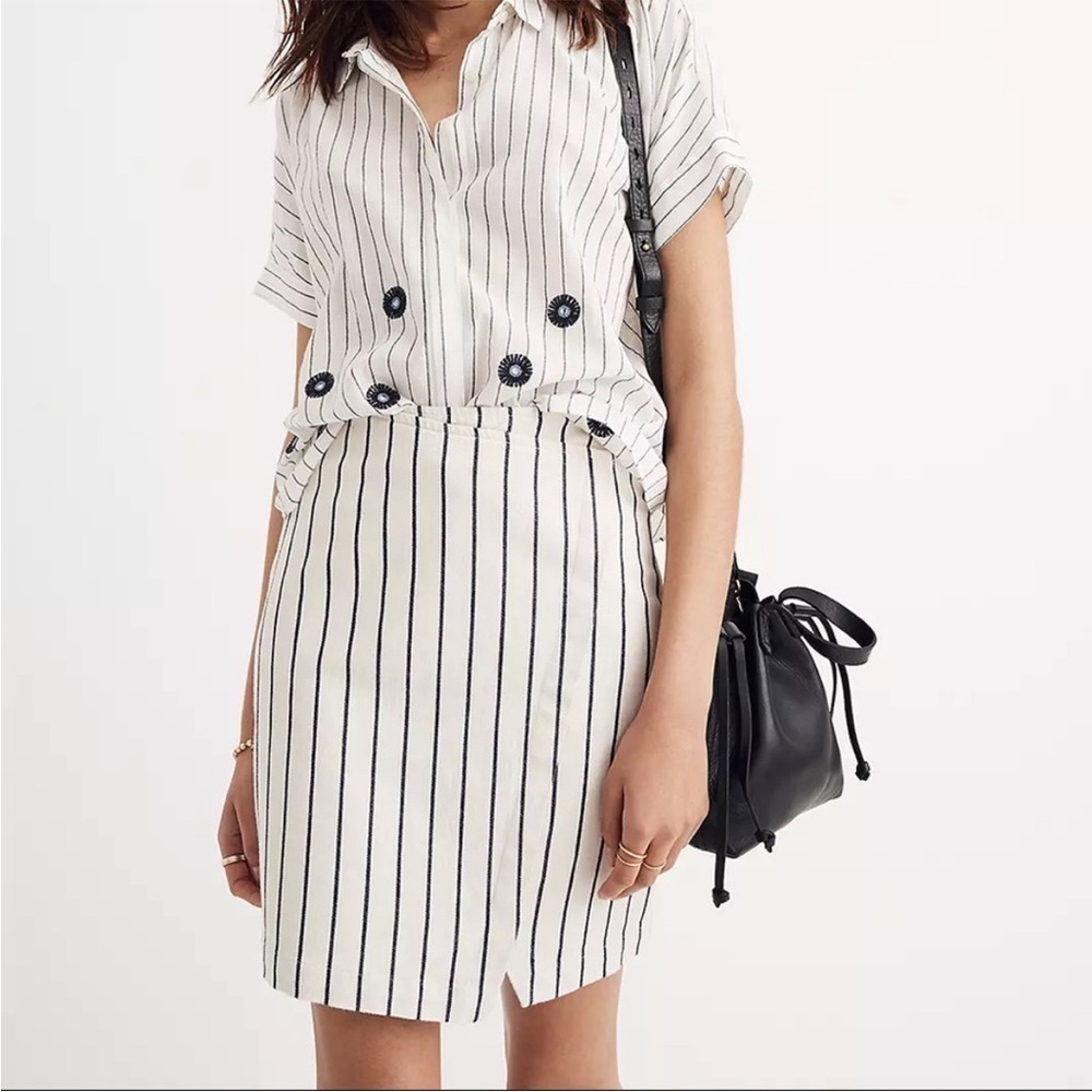 Madewell Stripe Wrap Mini Skirt Size 2